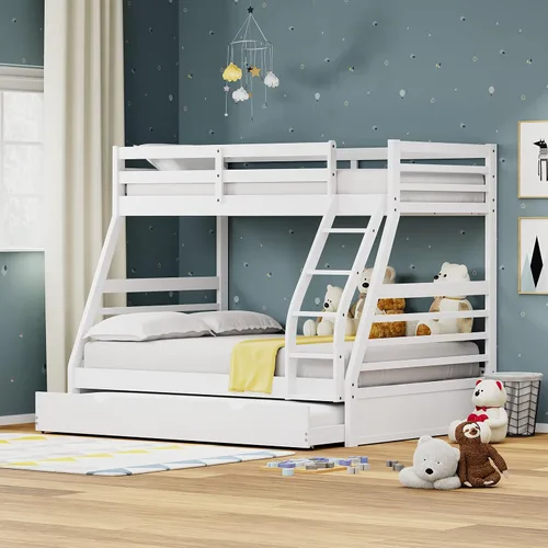 Miniatura 23 de Glenwillow Home Litera Plana de madera maciza individual sobre cama matrimonial, color espresso