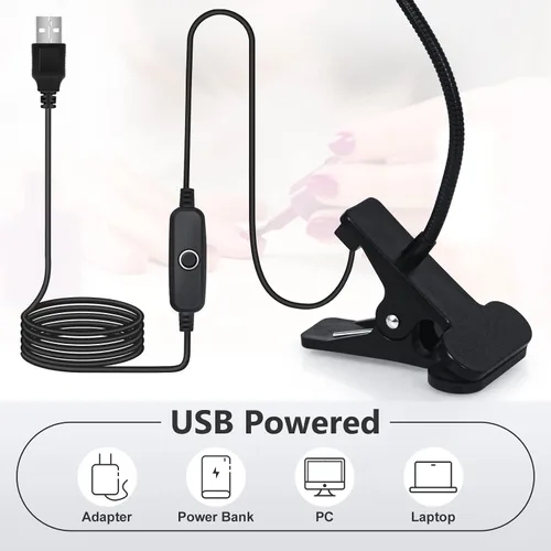 Miniatura 4 de Lámpara UV para Uñas Geisofu - Luz UV para Uñas de Gel, Lámpara de Curación Flash LED de Cuello de Cisne para Uñas, Secador de Manicura Luz Negra