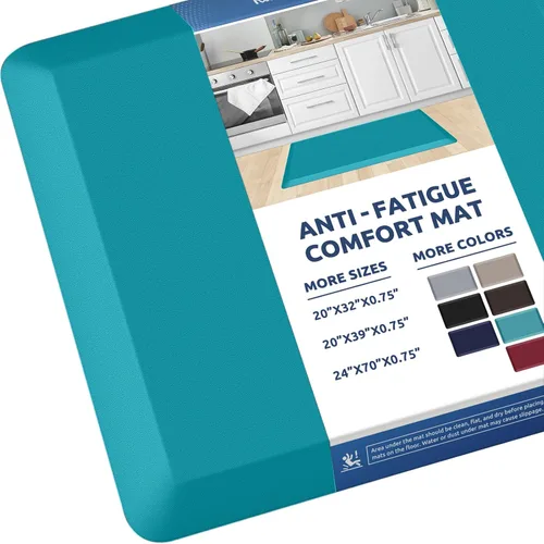 Miniatura 30 de KitchenClouds Alfombra de cocina acolchada anti fatiga, 17.3 x 60 pulgadas, impermeable, antideslizante, tapete de escritorio cómodo, para cocina