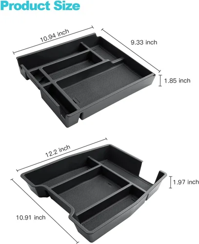 Miniatura 8 de CDEFG Organizador de consola central Chevy Silverado Sierra 2500HD 3500HD 2019-2025 2026 (solo asiento plegable de banco dividido)