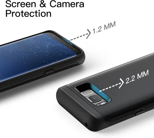 Miniatura 4 de JETech Funda a prueba de golpes para Samsung Galaxy S8, cubierta protectora de doble capa con absorción de golpes (negro)