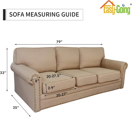 Miniatura 7 de Easy-Going Funda Elástica de Sofá de 4 Piezas Funda de Sofá para Perros Lavable Funda de Sofá para Sofá de 3 Cojines Separados Tela Jacquard