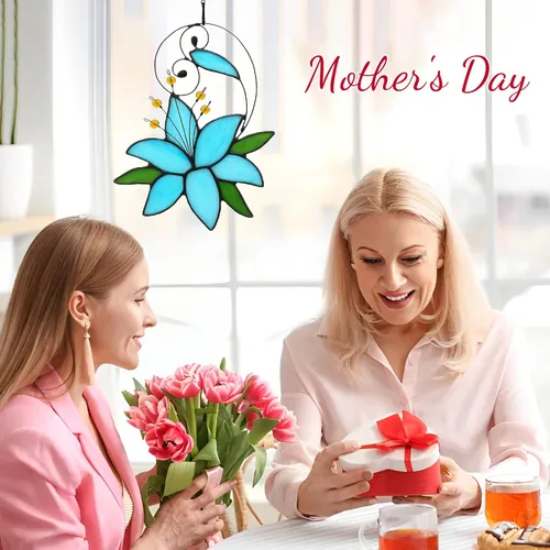 Miniatura 8 de Regalo de flores de lirio para mujeres, regalos de amor para el día de la madre, aniversario, regalo de cumpleaños floral para ella, vidrieras