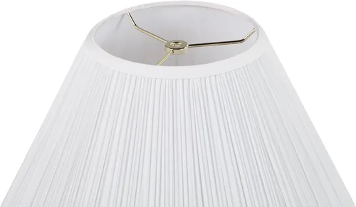 Miniatura 4 de Aspen Creative 33137, pantalla de lámpara de araña tradicional plisada de hongo, plisada blanca, 22,9 cm de parte superior x 45,7 cm de parte
