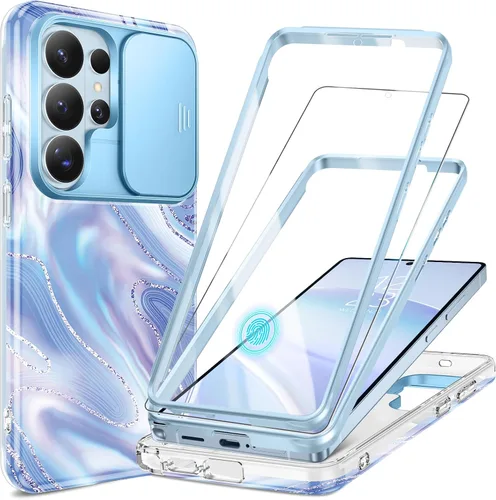 Miniatura 16 de GVIEWIN para Samsung Galaxy S23 Ultra Funda con cubierta deslizante para cámara, [Protector de pantalla incorporado] [2 Marcos frontales] Funda