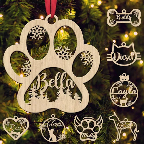 Miniatura 7 de Adornos de Navidad de madera personalizados 2025, adorno de madera con nombre para mujeres, hombres, amigos, familia, adorno colgante personalizado