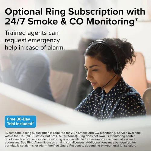 Miniatura 4 de Kidde Smart Smoke and Carbon Monoxide Detector, Ring App Enabled for Real-Time Notifications, Hardwired Alarm, AA Backup Battery