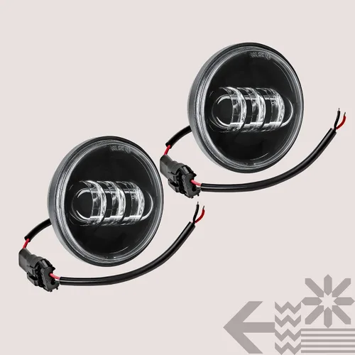 Miniatura 8 de TRUE MODS 2 piezas de 11.4 cm Osram LED Harley luz antiniebla de paso [acabado negro] luz antiniebla de paso para motocicleta Harley Davidson