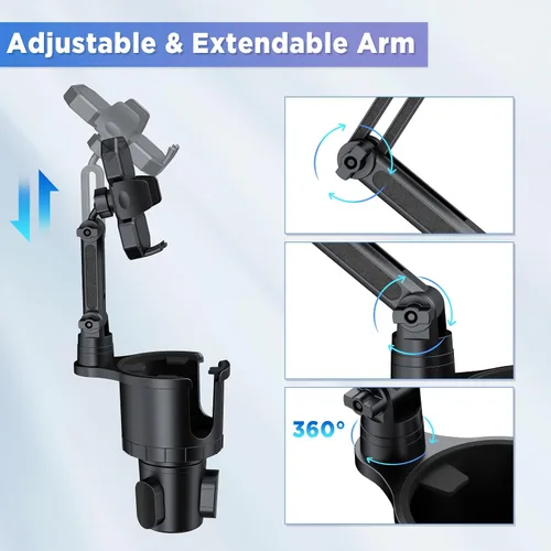 Miniatura 4 de OUTXE Expansor doble para portavasos de automóvil, adaptador de bebida multifunción ajustable expandible para asiento automotriz, camión, caravana