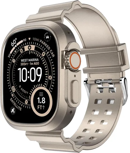 Miniatura 18 de DABAOZA - Correa compatible con Apple Watch de 49 mm, 46 mm, 45 mm, 44 mm, 42 mm, 41 mm, 40 mm, 38 mm, con protector, correa de TPU brillante