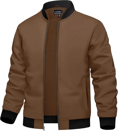 Miniatura 12 de TACVASEN Chaqueta Ligera para Hombre Chaqueta Bomber de Primavera Otoño Rompevientos Abrigos Casuales Elegantes con Bolsillos