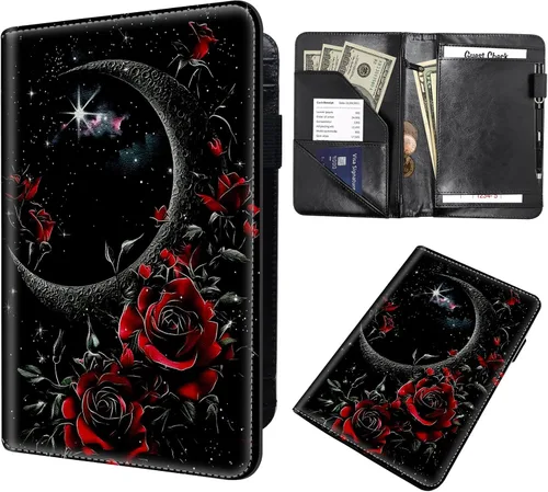 Miniatura 18 de Server Book,Waitress Book,5x9 Inch Server Books for Waitress & Waiter, Cute PU Leather Serving Book Guest Check Presenters Organizer with Zipper