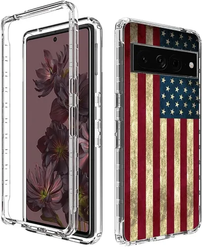 Miniatura 6 de Funda protectora para Pixel 7 Pro/Google 7 Pro, diseño de bandera transparente y bonita funda protectora de cuerpo completo para Google Pixel 7 Pro