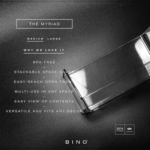 Miniatura 2 de BINO The Myriad Collection - Contenedores de almacenamiento de plástico apilables, medianos, paquete de 12 unidades, contenedores organizadores