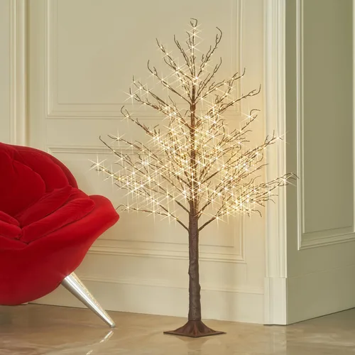 Miniatura 10 de Hairui Árbol de rama blanca alpina iluminada con luces de hadas de 6 pies y 810 LED para decoración de interiores, exteriores, hogar y Navidad
