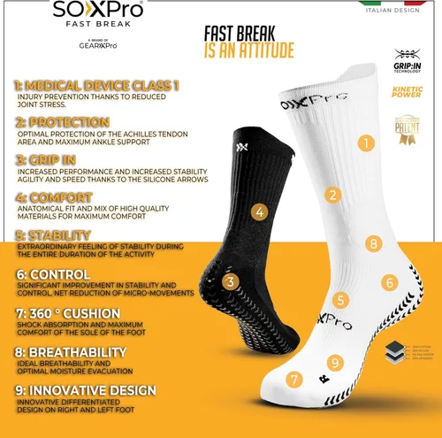 Miniatura 4 de Calcetines clásicos de agarre perfectos para fútbol, calcetines antideslizantes para correr de rugby y otros deportes. GEARXPRO SPORTS ITALY!