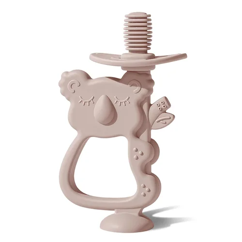 Miniatura 14 de Moonkie Juguete de dentición, mordedores de silicona seguros y fáciles de sostener, sin BPA, cepillo de dientes de bebé de 360° con base de succión