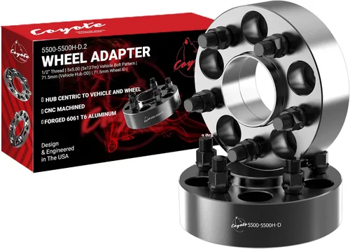 Miniatura 22 de Wheel Accessories Parts 2 adaptadores de espaciadores de rueda centrados en buje de 5 x 5 5 x 127 1.25 pulgadas de grosor 2.815 in, buje de rosca