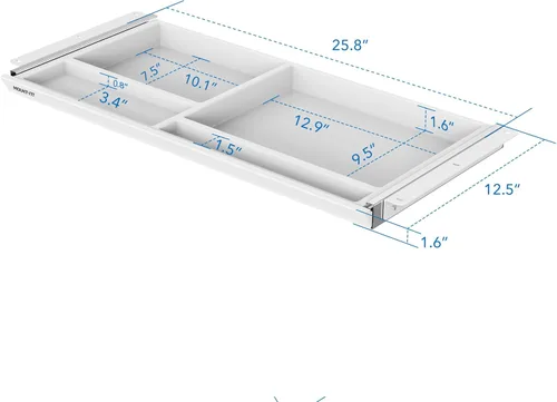 Miniatura 2 de Mount-It! Cajón debajo del escritorio, organizador de cajones profundos debajo del mostrador, accesorio de almacenamiento de escritorio deslizante
