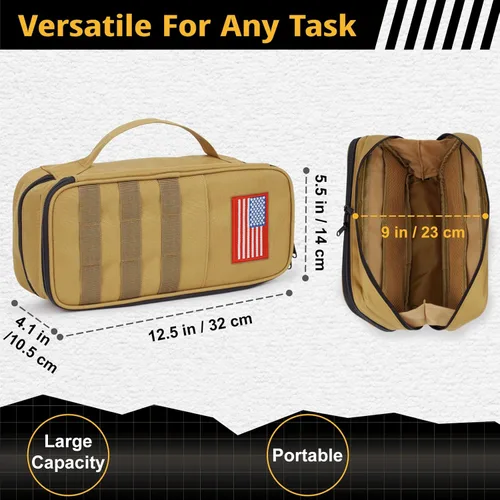 Miniatura 5 de Trabajo del día del padre y uso en el sitio Bolsa de herramientas táctica de camuflaje, resistente al agua y resistente con mango de cremallera