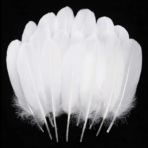 Miniatura 23 de 50 piezas de plumas de ganso naturales de 5 estilos, accesorios de ropa, paquete de estilos arcoíris, decoración de Pascua, Navidad, ropa