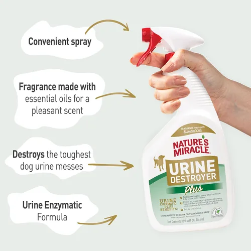 Miniatura 6 de Nature’s Miracle Destructor de Orina Plus para Perros, 32 Onzas, Fórmula Enzimática, Listo para Usar