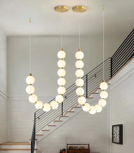 Miniatura 9 de Candelabros modernos LED regulables, bolas de acrílico, iluminación colgante de techo para sala de estar, comedor, dormitorio, luces colgantes