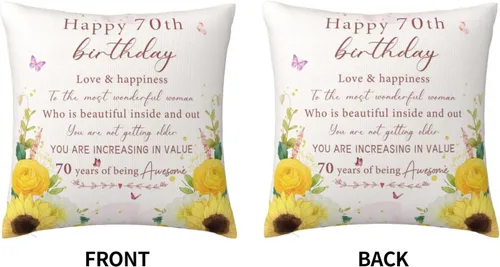 Miniatura 7 de Regalos de cumpleaños número 70 para mujeres, decoraciones de feliz cumpleaños 70 para mujeres, los mejores regalos de cumpleaños para mujeres de 70