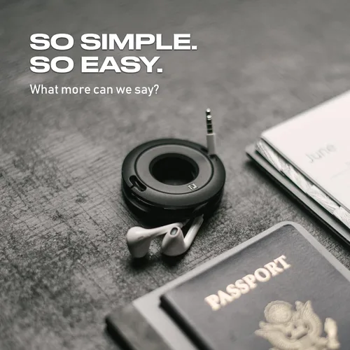 Miniatura 6 de Enrollador lateral Mini y Max de auriculares, auriculares y cable de carga enrollador y organizador perfecto para envolver auriculares y cables