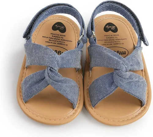 Miniatura 5 de Timatego Sandalias de verano para bebés y niñas con suela suave de flores, zapatos de vestir para cuna, recién nacidos, para recién nacidos