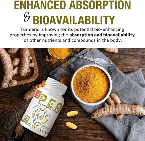 Miniatura 4 de Palmitoiletanolamida de 1500 mg con luteolina 98% y cúrcuma, alta absorción, suplemento de guisantes micronizados para el manejo de molestias