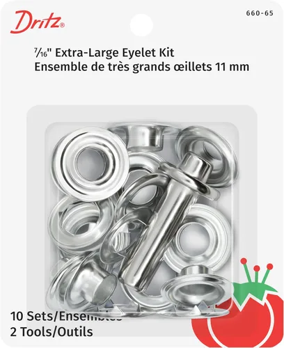 Miniatura 10 de Dritz 660 Kit de ojales extra grandes con herramienta, latón, 7/16 pulgadas, 10
