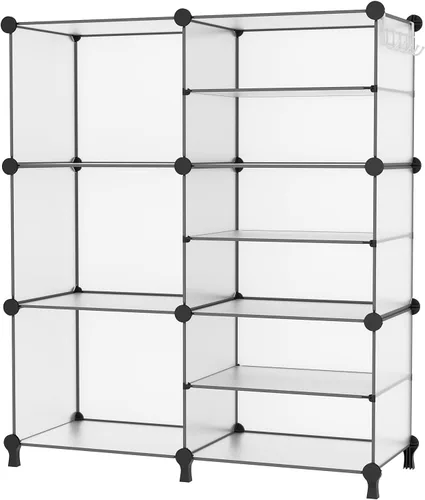 AWTATOS Organizador de armario con 6 cubos de almacenamiento, estantes portátiles para armario, organizadores de ropa y almacenamiento apilables