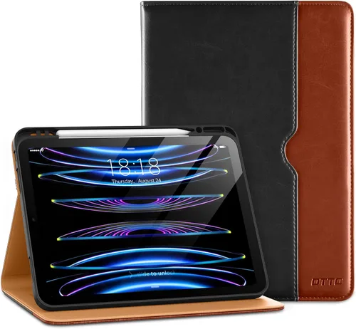 DTTO para iPad Pro 12.9 6ª / 5ª / 4ª / 3ª generación Funda 2022/2021/2020/2018, Funda de cuero tipo folio con soporte integrado para lápiz Apple -