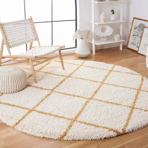 Miniatura 84 de SAFAVIEH - Alfombra de la colección Hudson Shag, diseño de enrejado moderno, no desprende pelusa y fácil de cuidar, 2 pulgadas de grosor, ideal