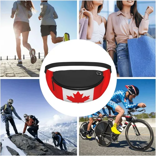 Miniatura 9 de Riñonera cruzada con la bandera de Estados Unidos, para hombres y mujeres, para viajes, caminar, correr, senderismo, pesca., Canada flag