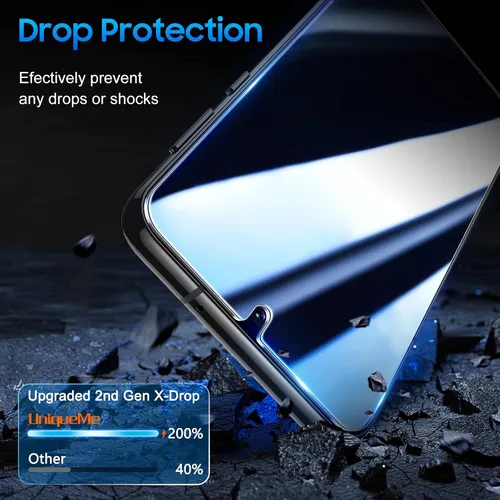 Miniatura 6 de UniqueMe Protector de pantalla de privacidad para Samsung Galaxy S23 Plus, compatible con huellas dactilares ultrasónicas, [2+2 unidades] Vidrio