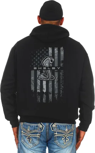 Miniatura 3 de JH DESIGN GROUP Shelby Cobra Ford - Sudadera con capucha para hombre con la bandera estadounidense de 2 caras
