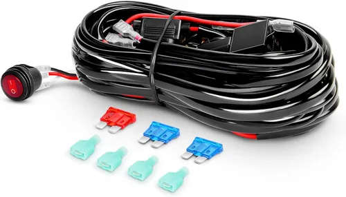 Miniatura 4 de Nilight Juego de barra de luz LED, 300 W, 300 W, triple fila de inundación de foco de trabajo, 2 piezas de 4 pulgadas 60 W triple fila LED con arnés