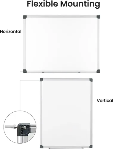 Miniatura 2 de Pizarra blanca magnética para colgar de 18 x 12 pulgadas para pared, pequeña pizarra de borrado en seco para niños, cocina, oficina, incluye 1