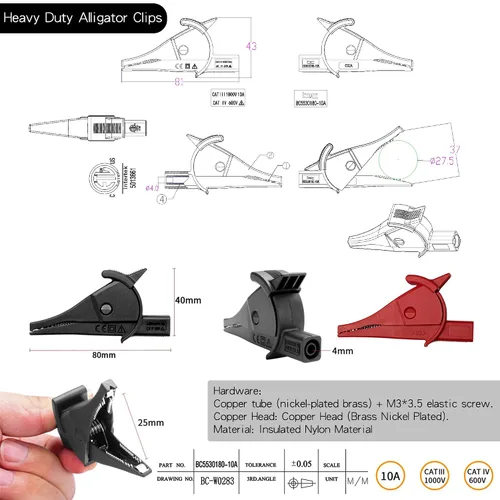 Miniatura 3 de Cables de prueba de multímetro, juego de adaptador de sonda de prueba de aguja de medidor, clips de alineador, kit de cables de prueba electrónicos