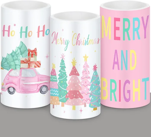 Miniatura 8 de Retisee 3 piezas de velas de Navidad sin llama estilo granja con control remoto, velas LED operadas a batería estilo rústico, decoración de Navidad