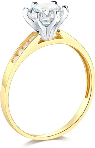 Miniatura 2 de Anillo de compromiso de boda de oro amarillo o blanco de 14 quilates