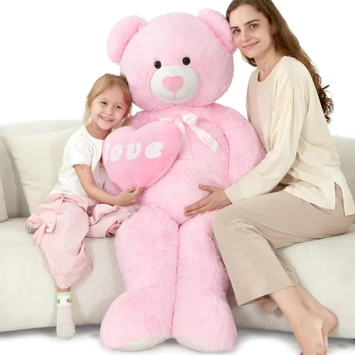 Miniatura 26 de MorisMos Oso de peluche gigante, animales de peluche grandes de 39 pulgadas con huellas grandes, osos de peluche, regalo para niños, morado