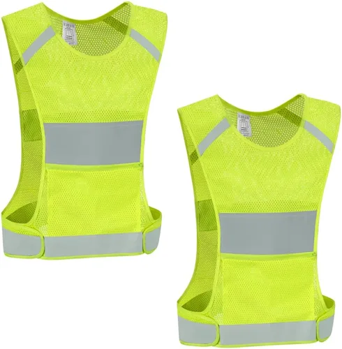 Miniatura 10 de Chaleco reflectante de seguridad para correr con bolsillo para correr, andar en bicicleta