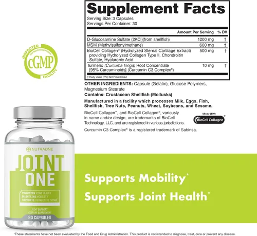 Miniatura 5 de NutraOne JointOne - Suplemento articular para mujeres y hombres para ayudar a mantener la salud de las articulaciones con colágeno, glucosamina