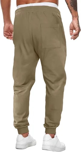 Miniatura 2 de Dokotoo Men Pantalones deportivos para hombre, ligeros, de algodón, con cordón en la cintura, pantalones de entrenamiento con bolsillos