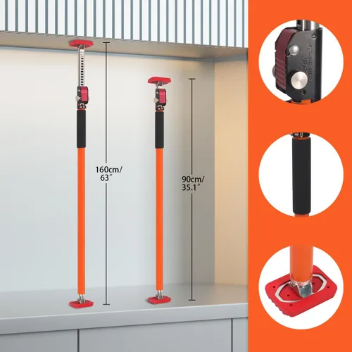 Miniatura 7 de Sistema de soporte ajustable de tercera mano, barra de carga ajustable para cama de camioneta y paneles de yeso, se extiende de 35 a 63 pulgadas
