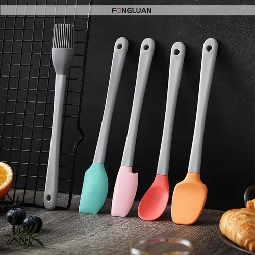 Miniatura 4 de Juego de 5 mini espátulas de silicona, resistentes al calor y antiadherentes, utensilios de cocina aptos para lavavajillas para cocinar, hornear