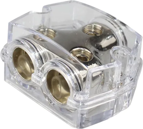 Miniatura 3 de Calibre 1X0 en 2X0 Gauge Out Car Power/Ground Distribution Block Clear PD-05C-0GA